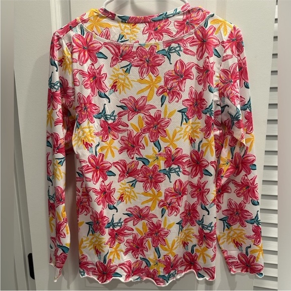 GOTTEX STUDIO LONG SLEEVE TOP WITH PEARL EDGE IN LILLY WHITE  SIZE MED - Picture 2 of 7